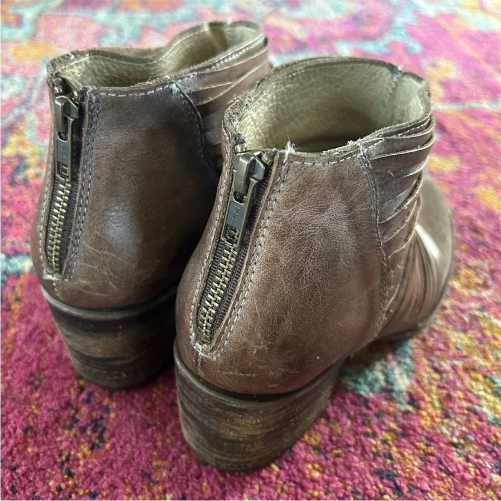 Freebird by Steven | Women’s Brown Leather/Suede Strappy Cain Ankle Boots Size 8 - Picture 10 of 15